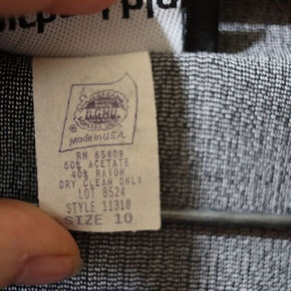 Michael Blair Gray Vintage Union Label Pantsuit Jacket & Pants Made in USA Sz 10 - Picture 15 of 15